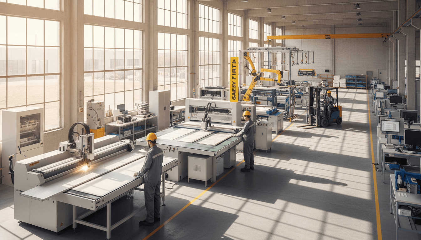 Operations leader reviewing MES design on tablet